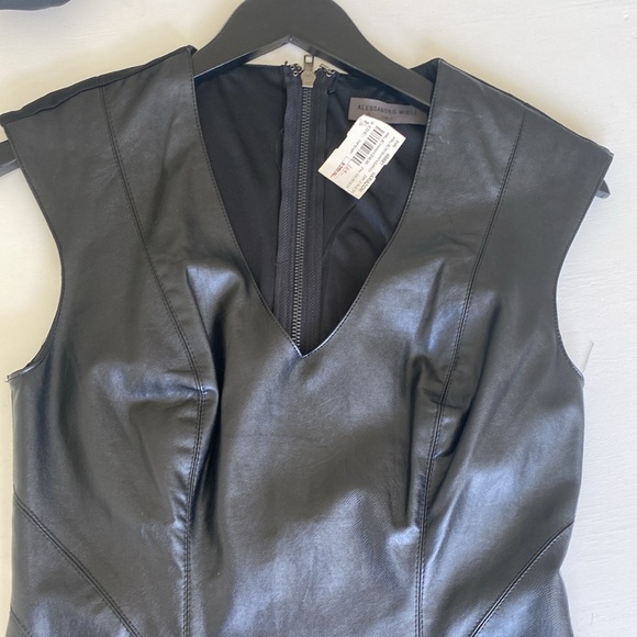 Alassandro Miele black body con faux leather dress size S - Picture 7 of 12